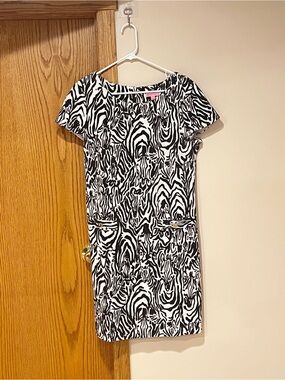 Lilly Pulitzer Black and White Zebra Print Mini Dress